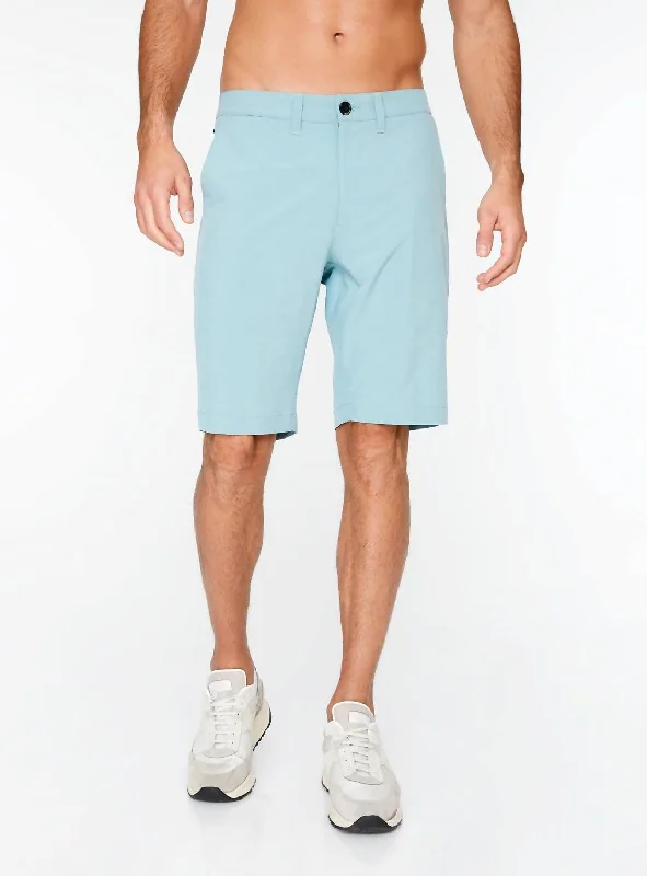 Zippered Men's Secure Cargo ShortsMomentum Hybrid Short In Lagoon