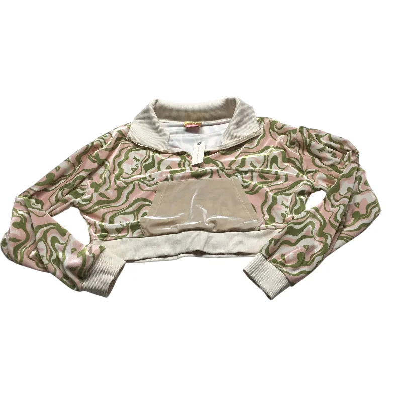 Durable Men's Canvas HoodiesSweatshirt Collar By Anthropologie In Green & Pink, Size: S