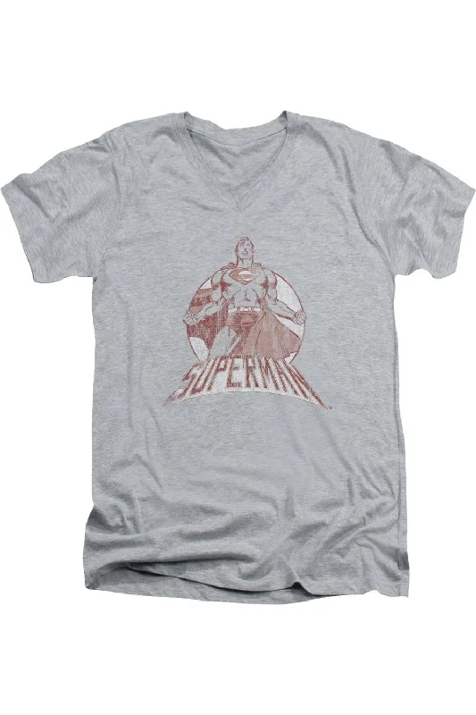 Breathable Men's Mesh TopsSuperman Super Bad Short Sleeve Adult V Neck Tee / T-Shirt