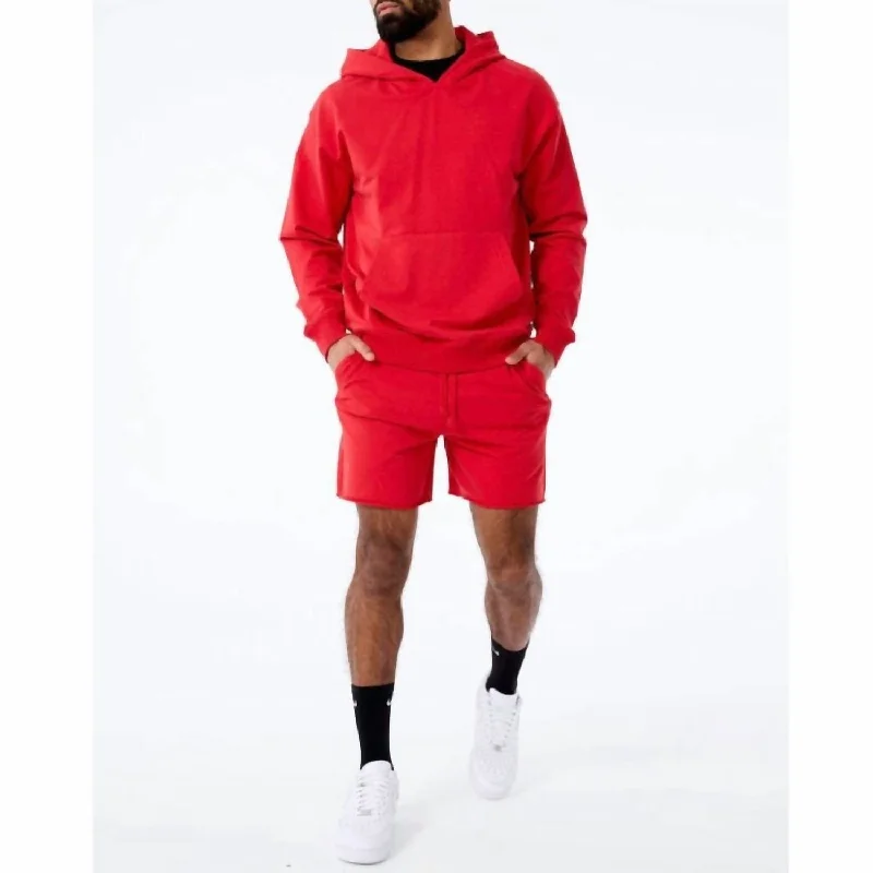 Cool and Crisp Men's Linen ShortsAthletic Summer Breeze Knit Short In Red