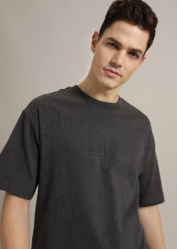 Men's Shirts with Barrel CuffsAlpha Grey Oversized T-shirt