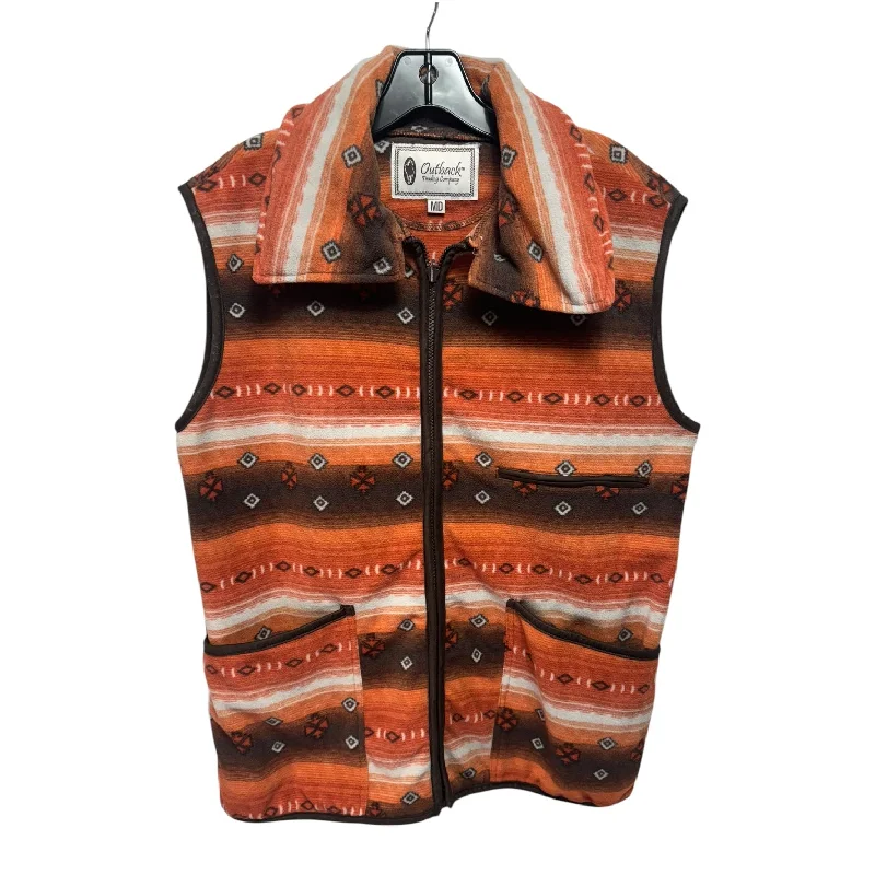 Men's Coats with Adjustable HemsVest Fleece By Outback In Orange, Size: M