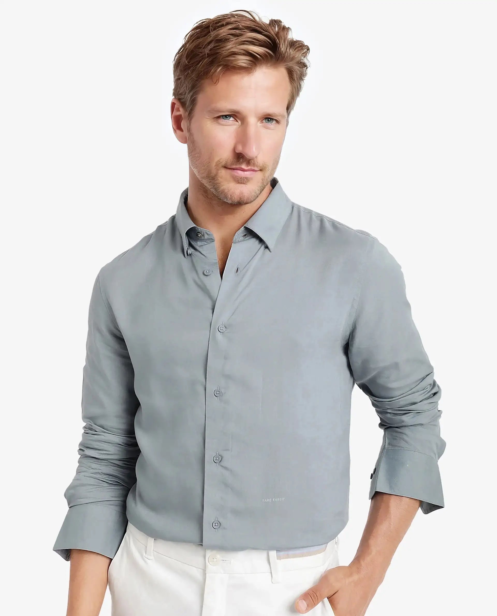 Men's Wrinkle-Free Shirts for Easy CareRare Rabbit Men Dub Dusky Blue Cotton Fabric Full Sleeve Regular Collar Regular Fit Plain Shirt Men's Wrinkle-Free Shirts for Easy CareRare Rabbit Men Dub Dusky Blue Cotton Fabric Full Sleeve Regular Collar Regular Fit Plain Shirt