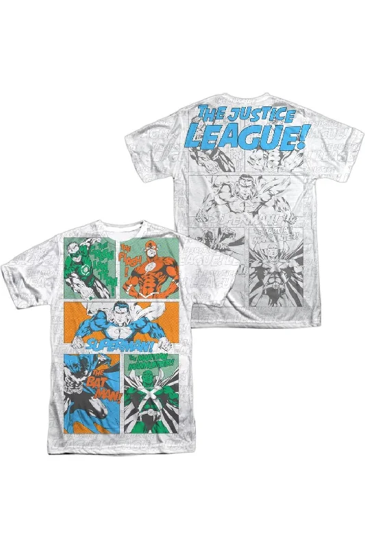 Comfortable Men's Polo ShirtsJustice League of America Justice Panels (Front/Back Print) Short Sleeve Adult Poly Crew Tee / T-Shirt Comfortable Men's Polo ShirtsJustice League of America Justice Panels (Front/Back Print) Short Sleeve Adult Poly Crew Tee / T-Shirt