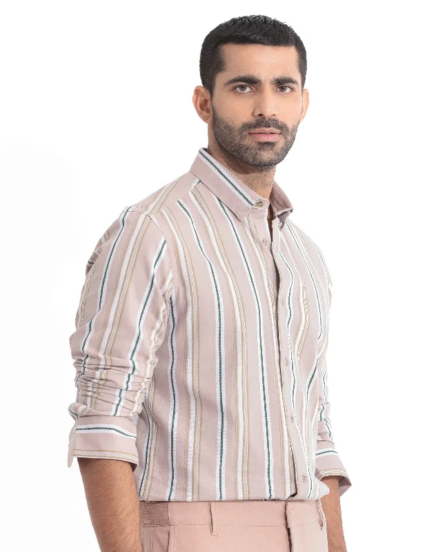 Men's Wingtip-Collar Shirts for a Classic TouchRare Rabbit Men's Fushion Dusky Pink Cotton Fabric Full Sleeves Striped Shirt Men's Wingtip-Collar Shirts for a Classic TouchRare Rabbit Men's Fushion Dusky Pink Cotton Fabric Full Sleeves Striped Shirt