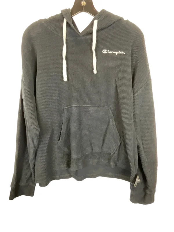 Men's Hoodies with Stretch FabricSweatshirt Hoodie By Champion In Black, Size: Xl