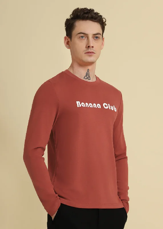 Men's Shirts with Mock NecksBanana Club Red Regular Fit T-shirt