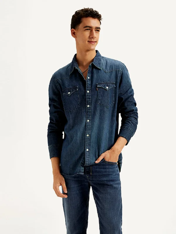 Men's Collared Shirts for Formal OccasionsMen's Ombre Slim Fit Shirt