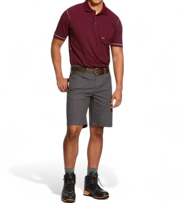 Men's Active Short Pants for SportsMen's Rebar Durastretch Made Tough 10" Short In Rebar Grey Men's Active Short Pants for SportsMen's Rebar Durastretch Made Tough 10" Short In Rebar Grey