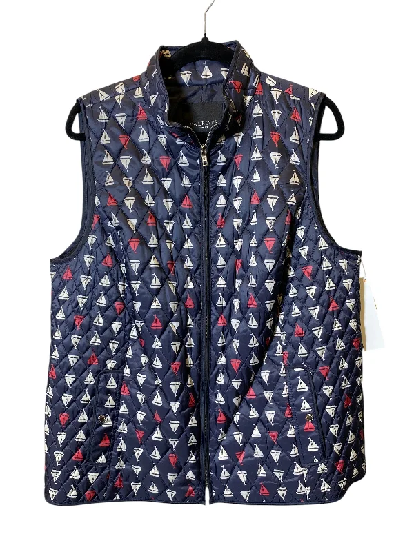 Men's Coats with Synthetic InsulationVest Puffer & Quilted By Talbots In Nautical Print, Size: 1x