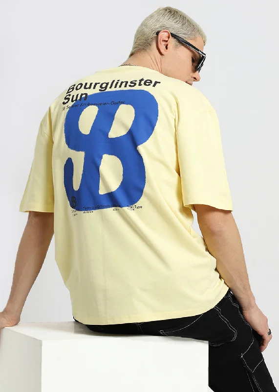 Men's Shirts with Appliquéd SleevesYellow Oversized T-shirt