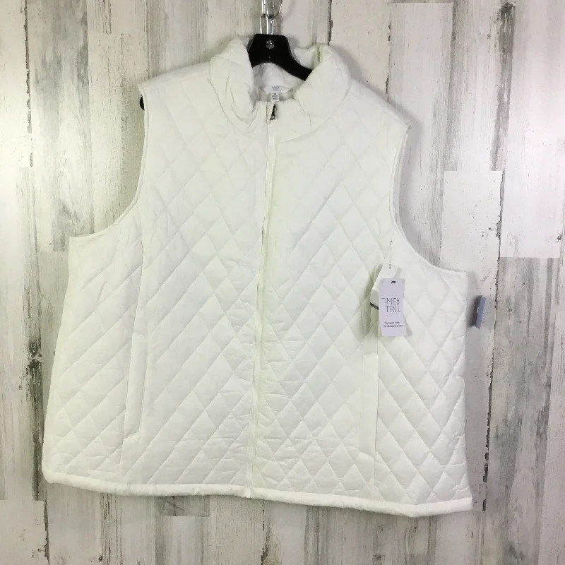 Men's Coats with Hidden PocketsVest Puffer & Quilted By Time And Tru In White, Size: 3x Men's Coats with Hidden PocketsVest Puffer & Quilted By Time And Tru In White, Size: 3x