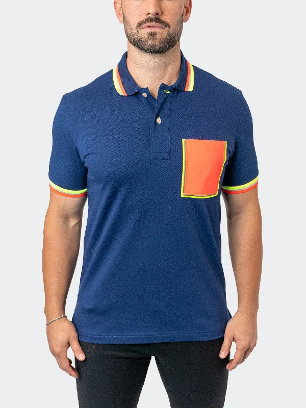 Men's Shirts with Single-Breasted DesignsPolo TipMilano Navy