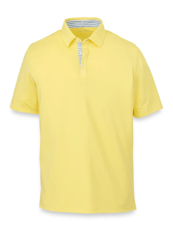Men's Shirts with Mandarin CollarsPerformance Blend Three Button Polo - Light Yellow
