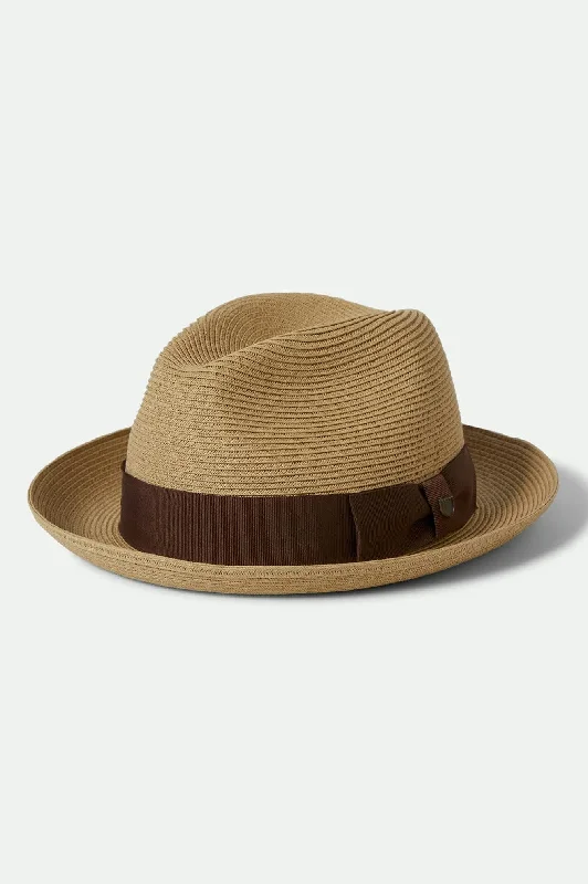 Affordable Winter HatsHorton Convertabrim Packable Fedora - Dark Tan/Light Brown