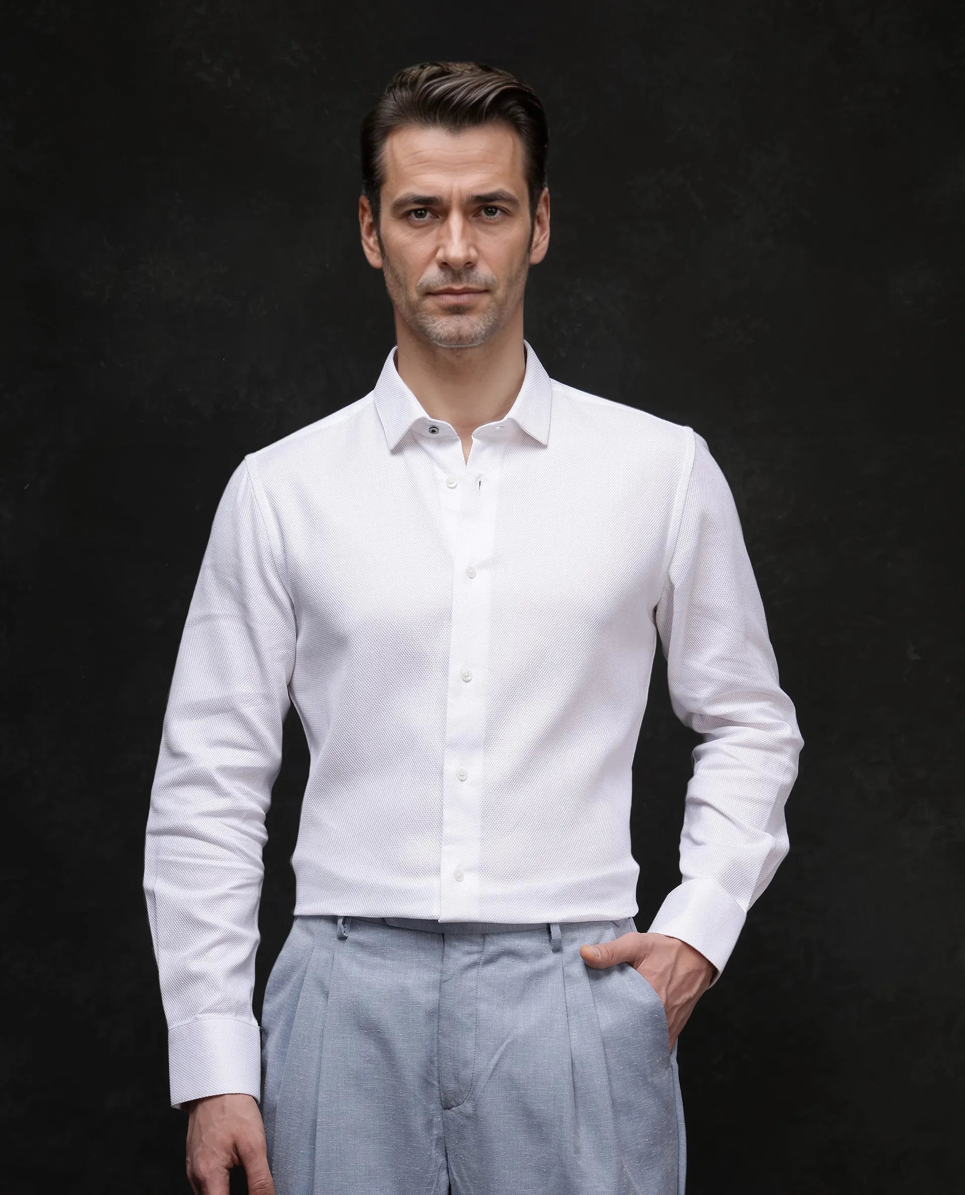 Men's Crew Neck T-Shirts for Everyday WearRare Rabbit Men Astron-1 White Full Sleeve Regular Fit Plain Shirt Men's Crew Neck T-Shirts for Everyday WearRare Rabbit Men Astron-1 White Full Sleeve Regular Fit Plain Shirt