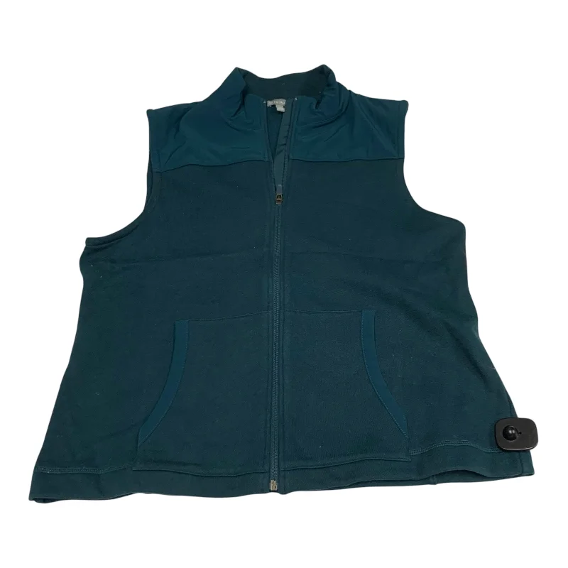Men's Coats with Chest PocketsVest Fleece By Talbots In Teal, Size: Xl