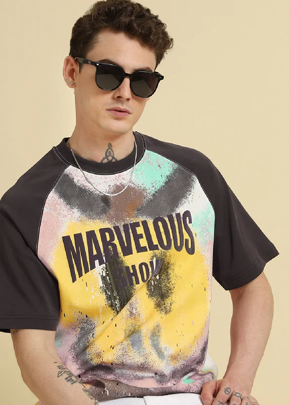 Men's Shirts with Custom MonogramsMarvellous Raglan Sleeve Violet Oversized T-shirt Men's Shirts with Custom MonogramsMarvellous Raglan Sleeve Violet Oversized T-shirt