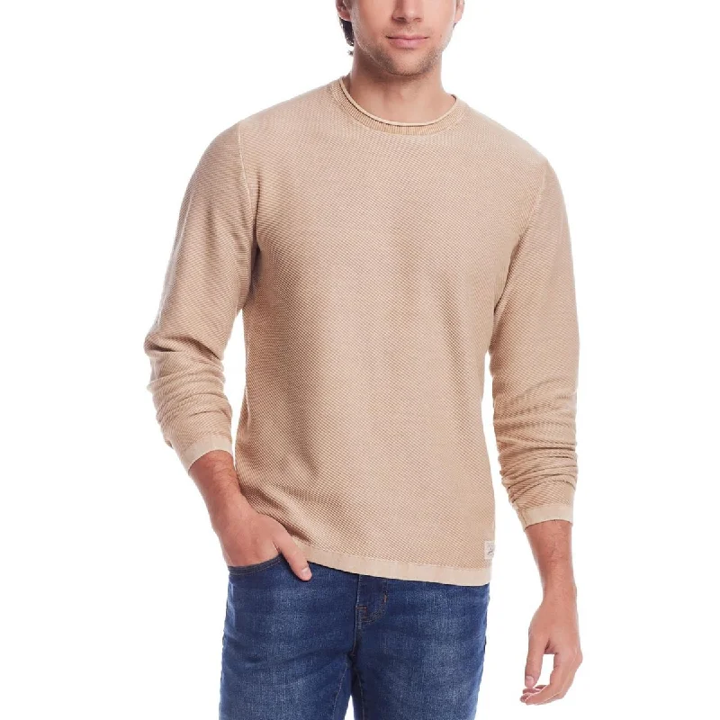 Men's Sweaters for Casual OccasionsMens Textured Ribbed Knit Pullover Sweater