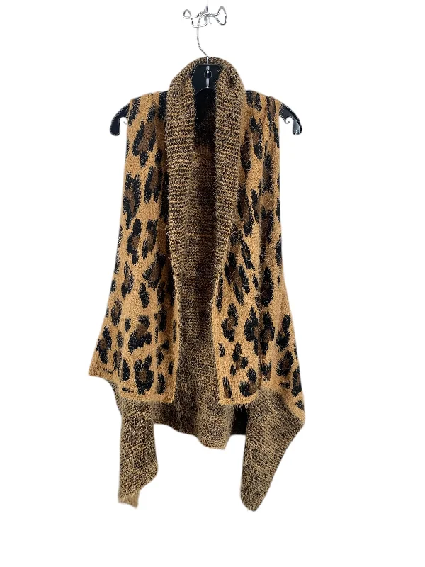Men's Coats with Quick-Dry FabricVest Sweater By Clothes Mentor In Animal Print