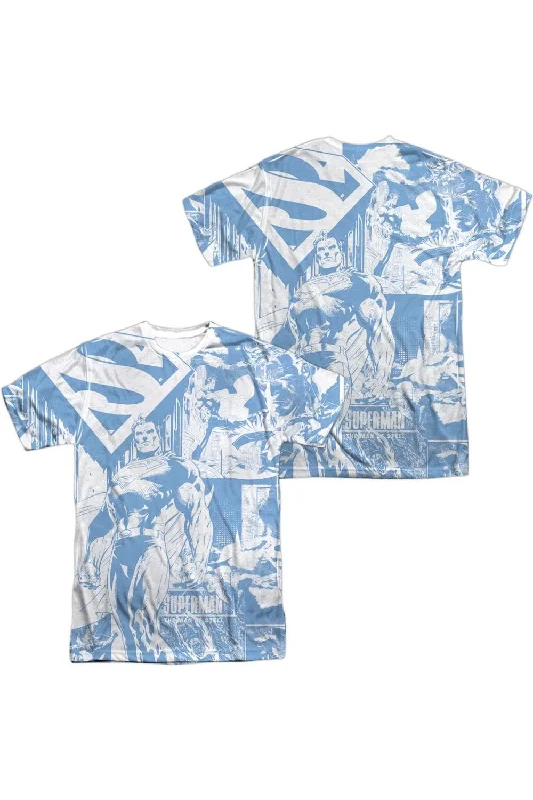 Men's Short-Sleeved ShirtsSuperman Man Of Steel Collage (Front/Back Print) Short Sleeve Adult 100% Poly Crew Tee / T-Shirt Men's Short-Sleeved ShirtsSuperman Man Of Steel Collage (Front/Back Print) Short Sleeve Adult 100% Poly Crew Tee / T-Shirt