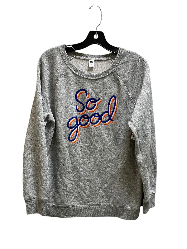 Men's Hoodies with Zippered PocketsSweatshirt Crewneck By Old Navy In Grey, Size: M