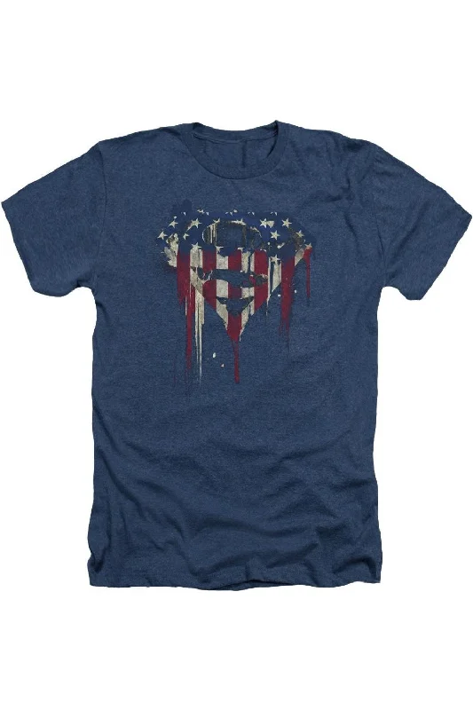 Men's Shirts with Double-Breasted DesignsSuperman Bleeding Shield Adult Heather Tee / T-Shirt Men's Shirts with Double-Breasted DesignsSuperman Bleeding Shield Adult Heather Tee / T-Shirt