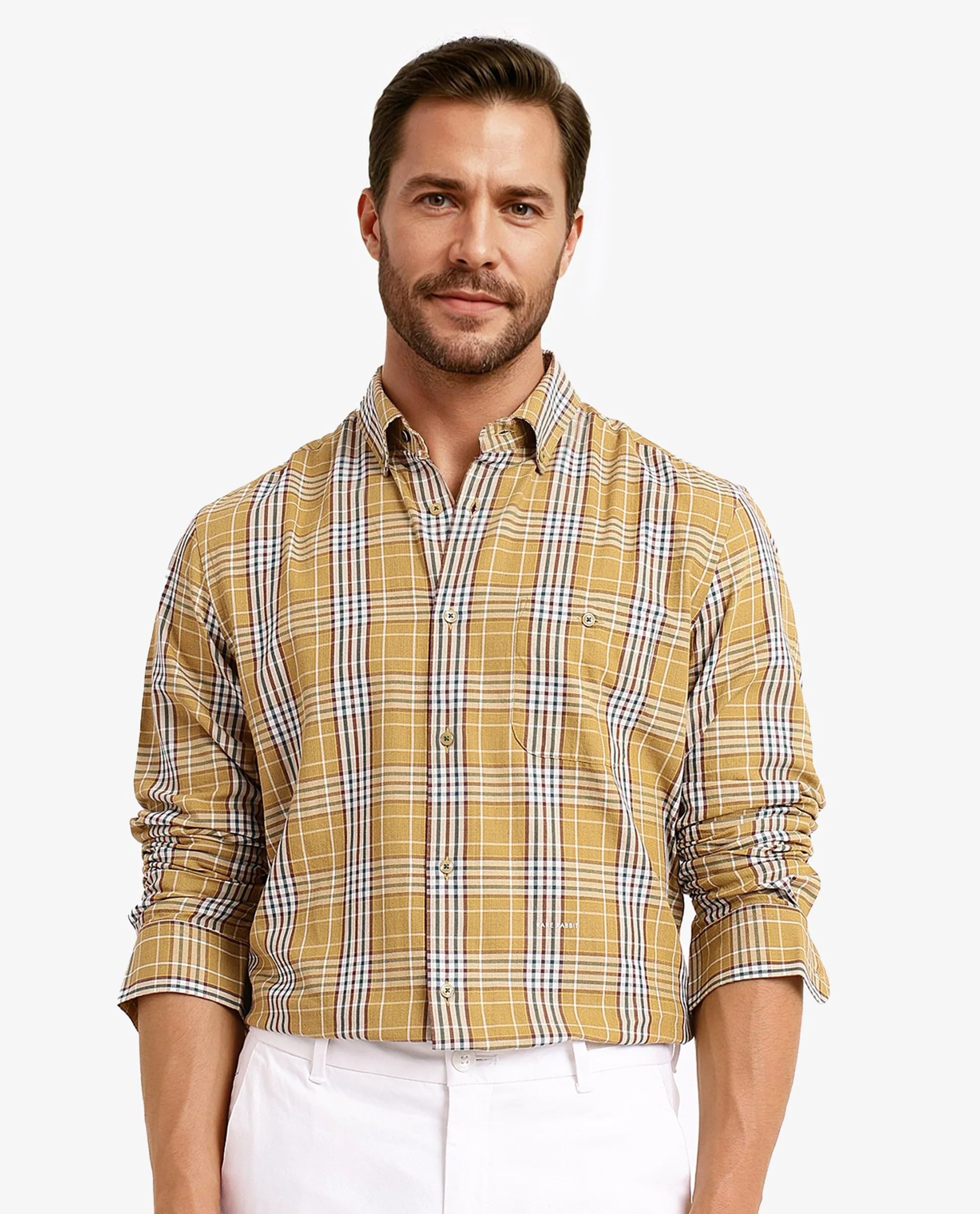 Men's Custom Dress Shirts for a Personalized FitRare Rabbit Men Reed Light Brown Full Sleeve Button Closure Twill Checks Shirt Men's Custom Dress Shirts for a Personalized FitRare Rabbit Men Reed Light Brown Full Sleeve Button Closure Twill Checks Shirt