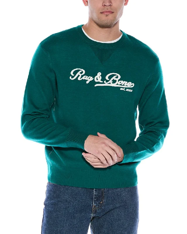 Men's Sweaters with Straight-Cut Shapesrag & bone Varsity Wool-Blend Sweater