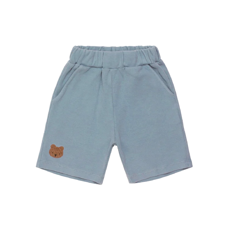 Comfortable Men's Lounge ShortsIthri Shorts | Bear | Foggy Blue