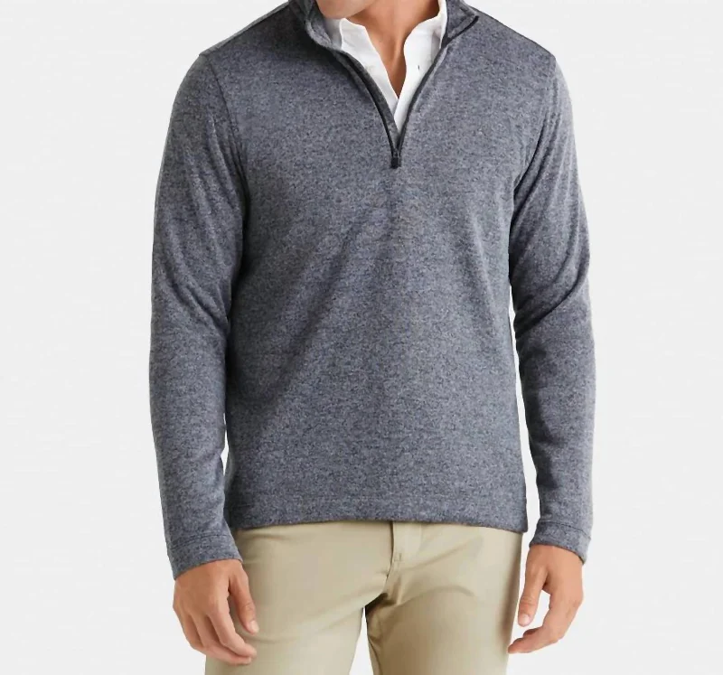 Men's Sweaters with Pleated DesignsCommuter 1/4 Zip Sweater In Dark Gray Heather