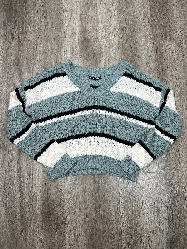 Men's Sweaters with Three-Quarter SleevesSweater By Shein In Striped Pattern, Size: S Men's Sweaters with Three-Quarter SleevesSweater By Shein In Striped Pattern, Size: S