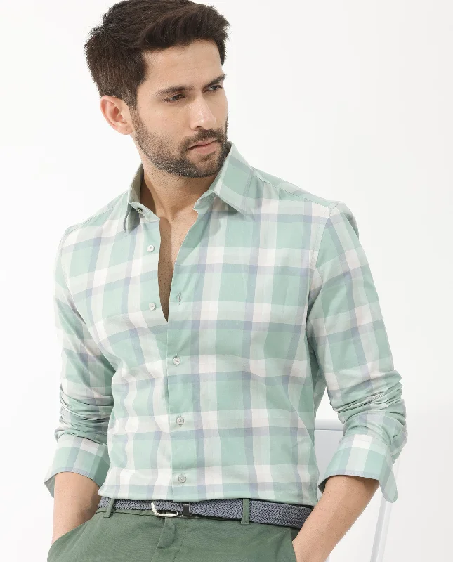 Men's Stain-Resistant Shirts for Mess-Free WearRare Rabbit Men's Nexi Dusky Green Cotton Full Sleeve Checks Shirt Men's Stain-Resistant Shirts for Mess-Free WearRare Rabbit Men's Nexi Dusky Green Cotton Full Sleeve Checks Shirt