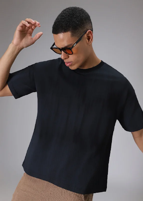 Men's Shirts with Lace-Up HemlinesBlue Gradient Oversized T-shirt