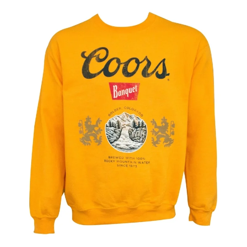 Men's Sweaters with Patch PocketsCoors Banquet Golden Crewneck Sweatshirt