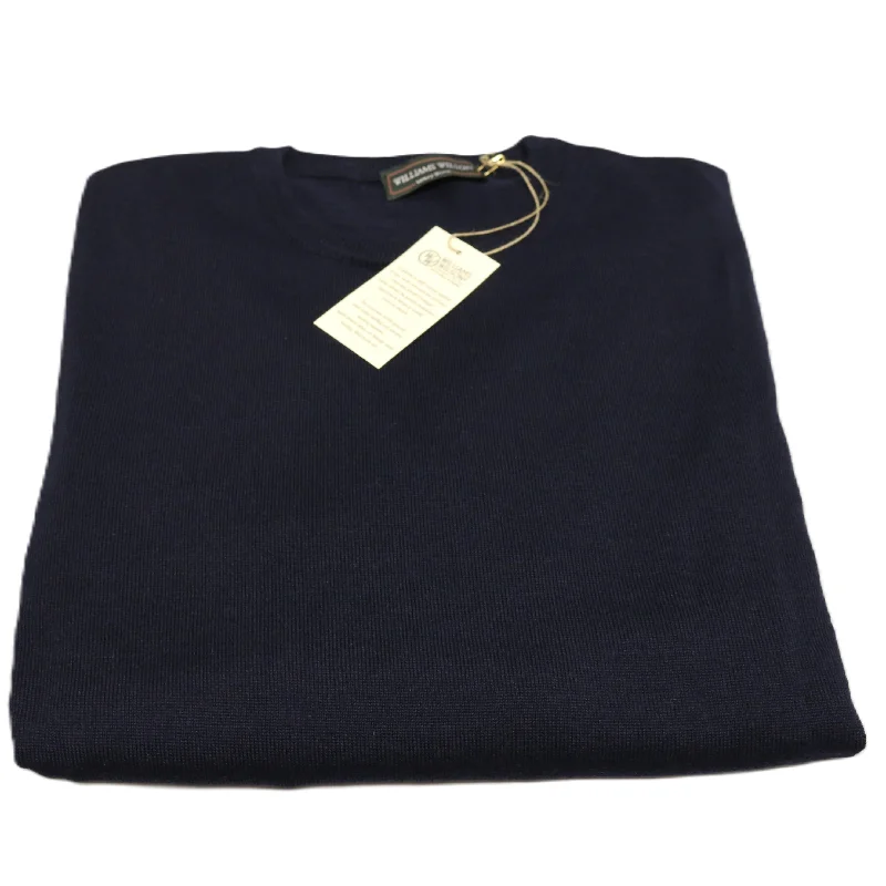 Men's Sweaters with Contrast TrimWilliams Wilson Navy 100% Wool Suede Crewneck Sweater- for mens Men's Sweaters with Contrast TrimWilliams Wilson Navy 100% Wool Suede Crewneck Sweater- for mens