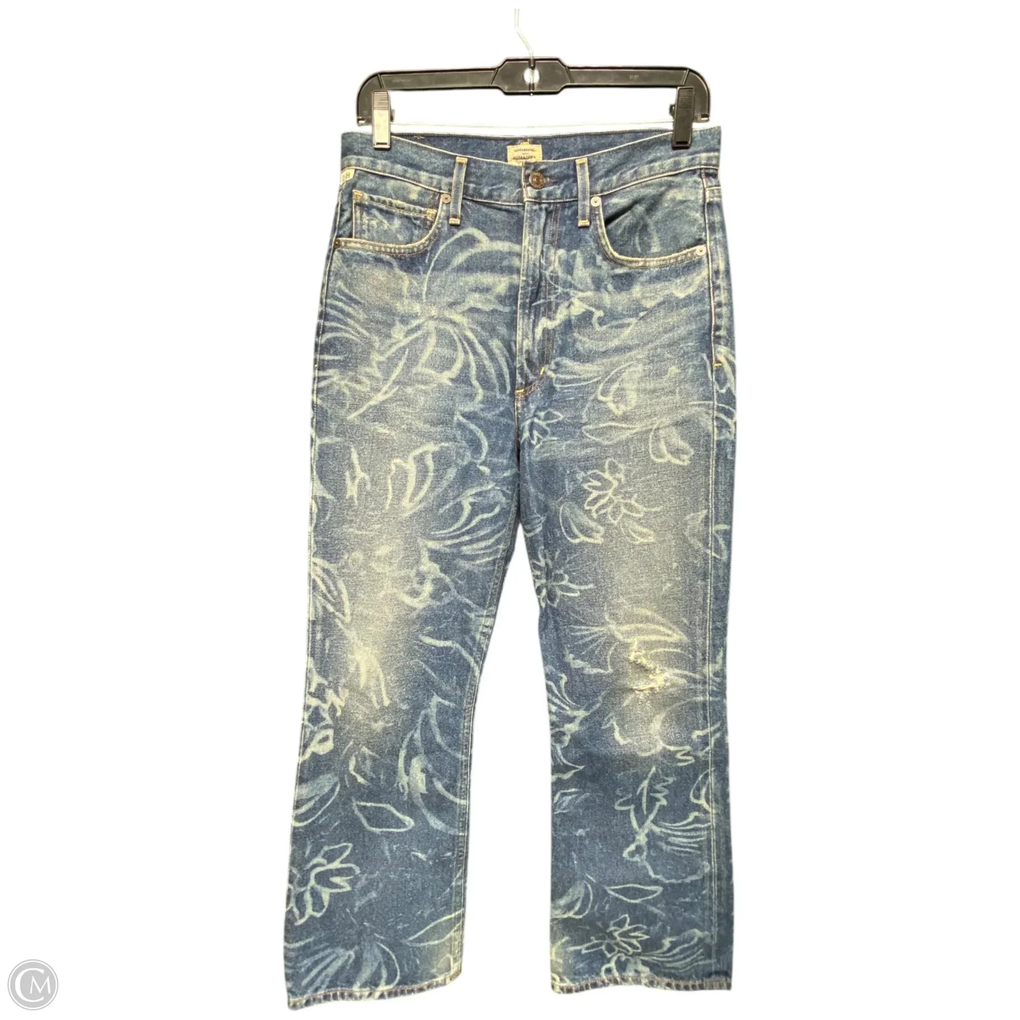Leather Patch Men's JeansJeans Flared By Citizens Of Humanity In Blue & Cream, Size: 4 Leather Patch Men's JeansJeans Flared By Citizens Of Humanity In Blue & Cream, Size: 4
