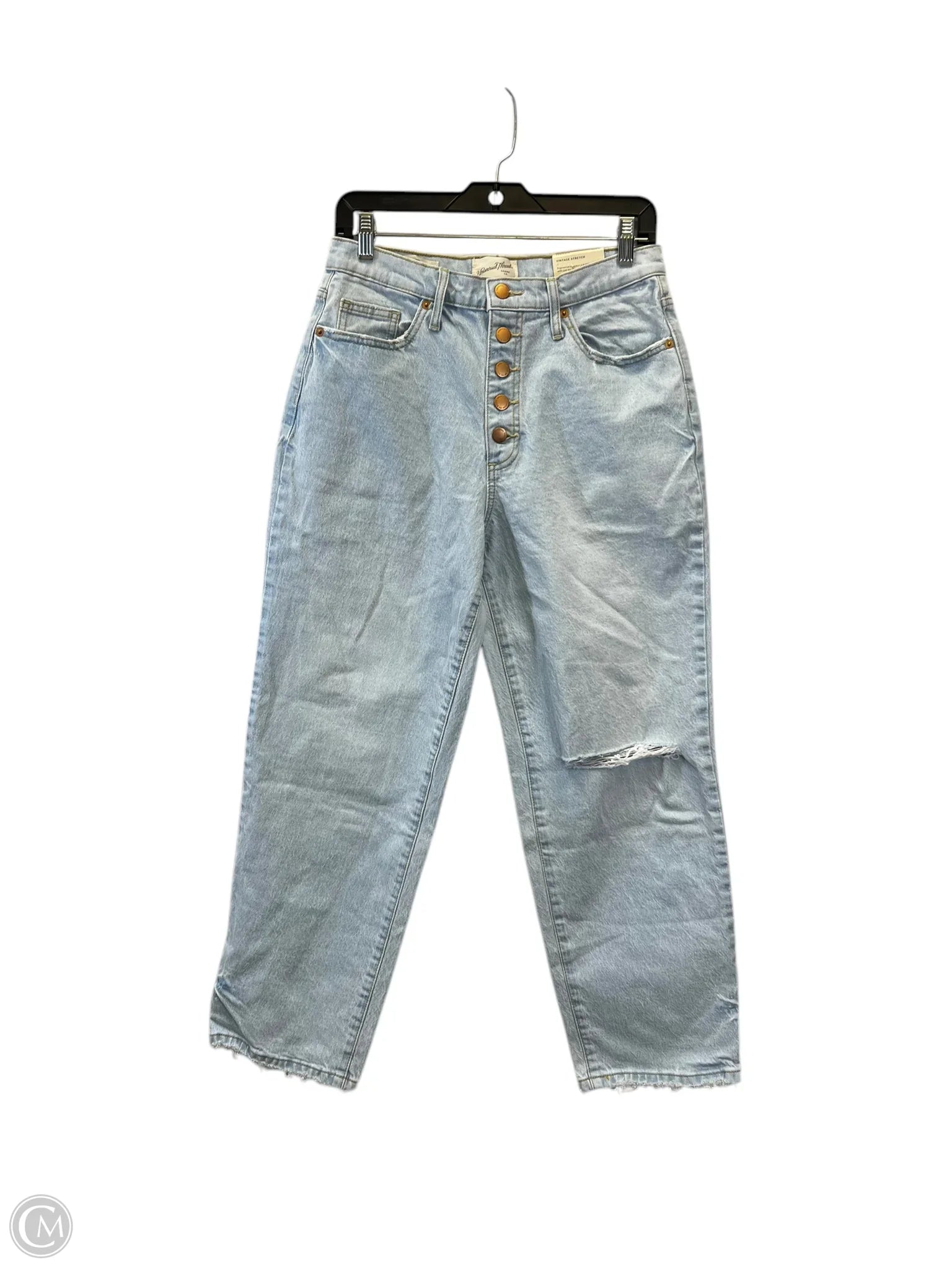 Men's Jeans with Embroidered LogosJeans Straight By Universal Thread In Blue Denim, Size: 8 Men's Jeans with Embroidered LogosJeans Straight By Universal Thread In Blue Denim, Size: 8