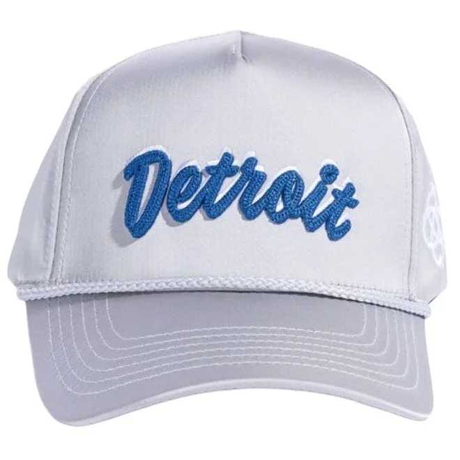 Colorful Straw HatsReference Detroit Souvenir Hat (Satin SIlver) REF627