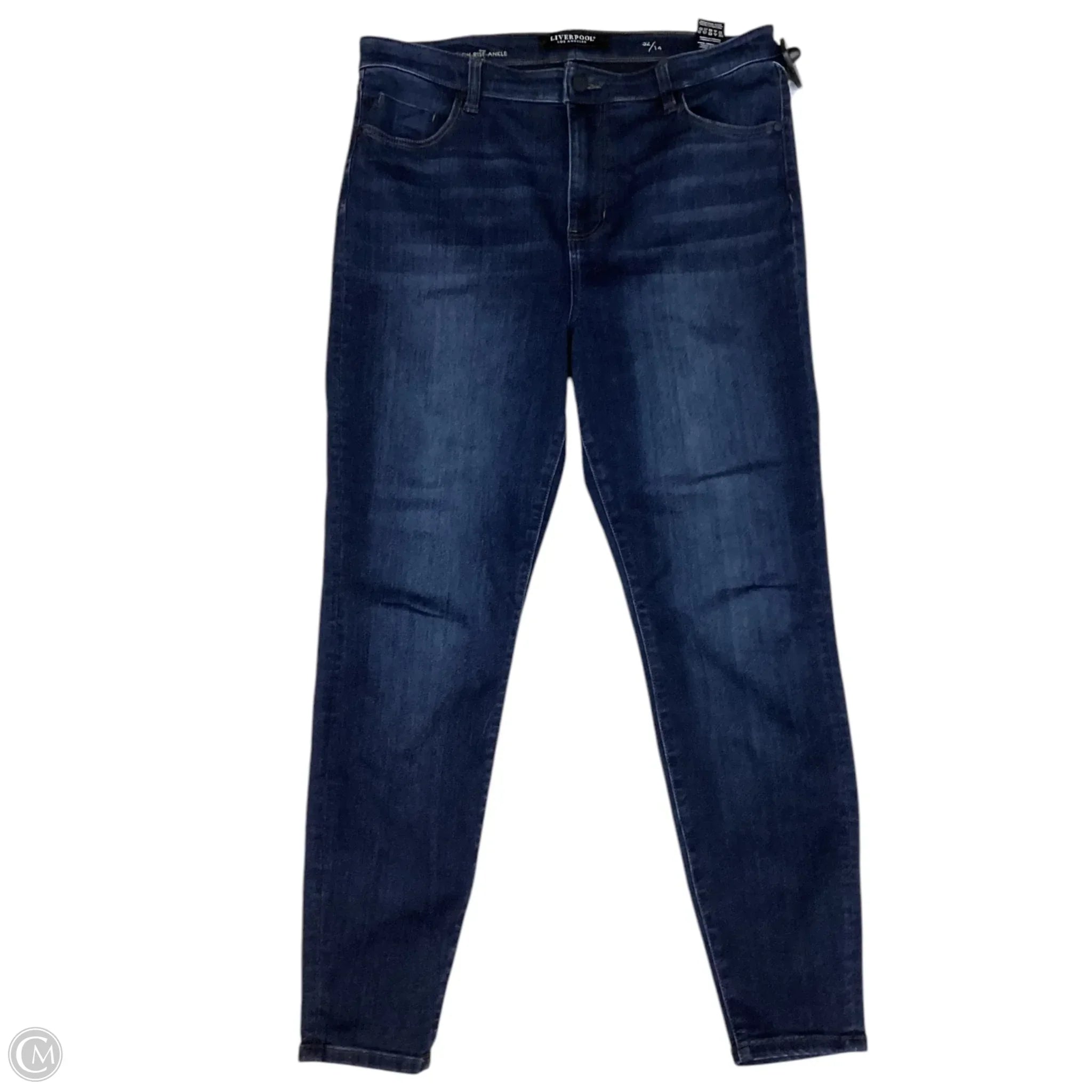 Men's Tapered JeansJeans Cropped By Liverpool In Blue Denim, Size: 14
