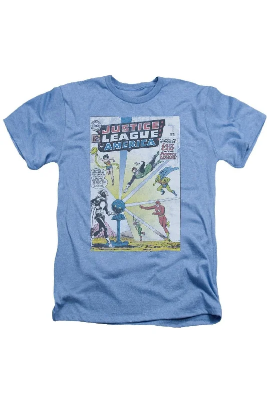 Men's Shirts with Roll-Up SleevesJustice League of America Vintage Cover 12 Adult Heather Tee / T-Shirt Men's Shirts with Roll-Up SleevesJustice League of America Vintage Cover 12 Adult Heather Tee / T-Shirt