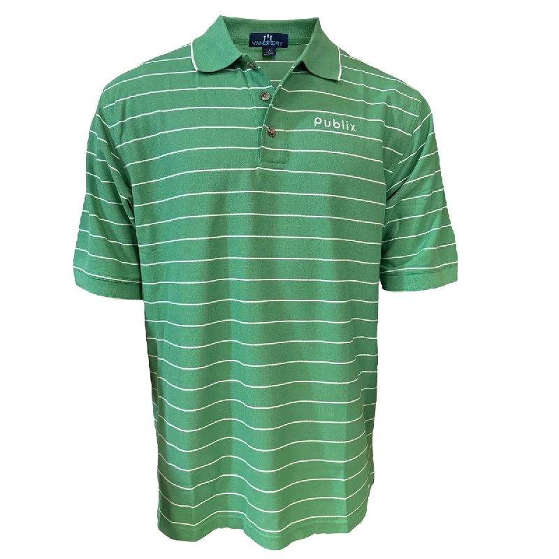 Men's Shirts with Moisture-Wicking FabricVansport Double-Tuck Striped Polo