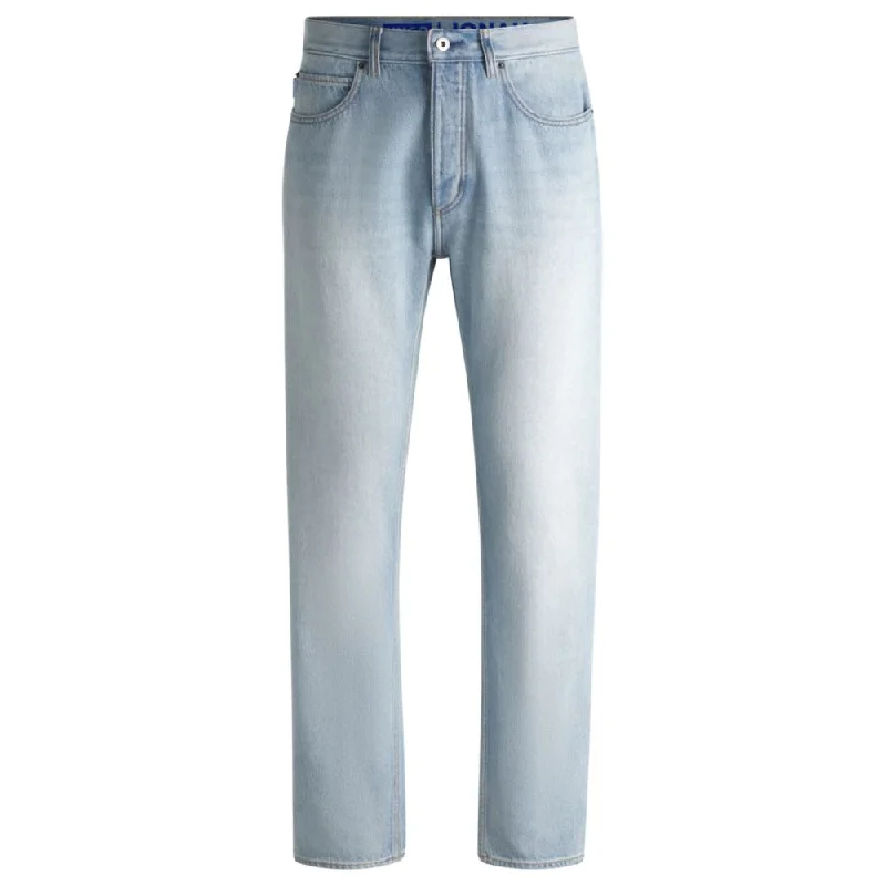 Men's Jeans for a Dressy OccasionRegular-fit jeans in light-blue cotton denim