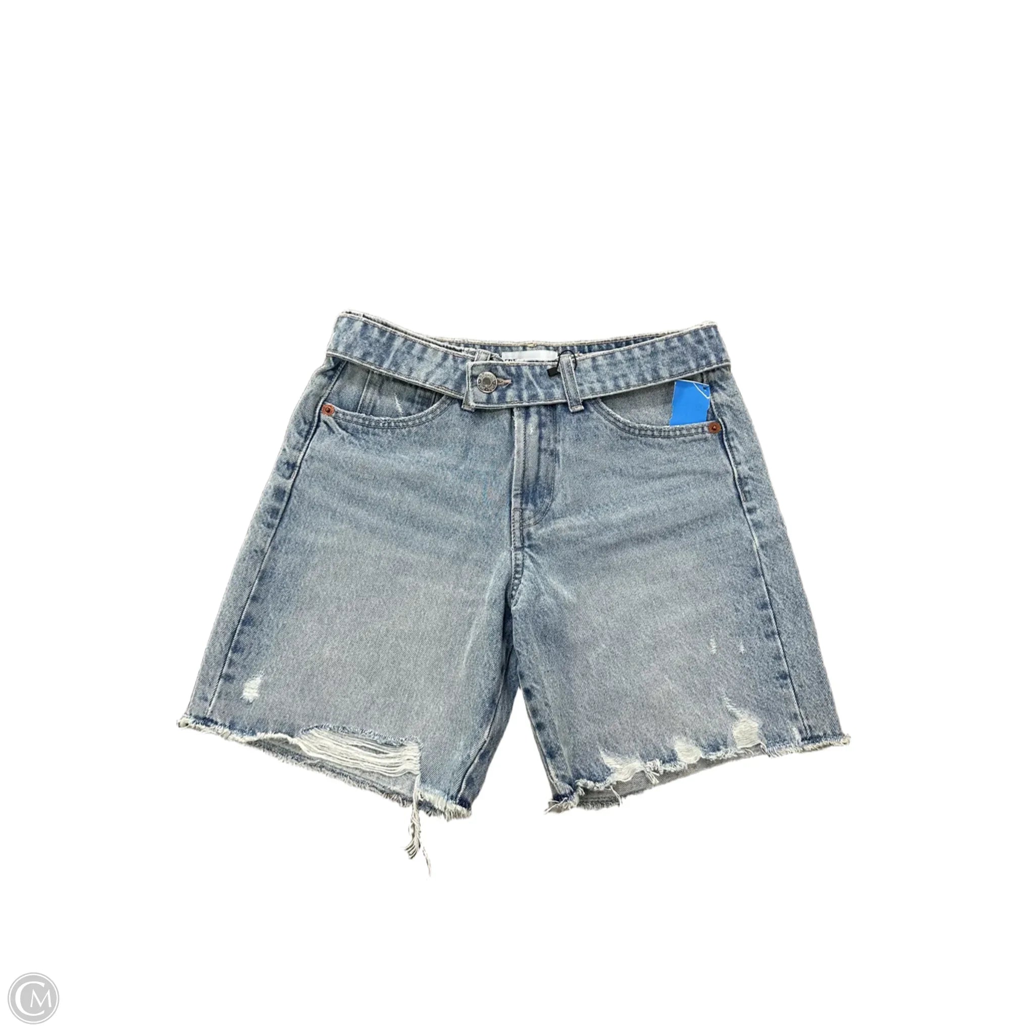 Cotton-Blend Men's Casual ShortsShorts By Zara In Blue Denim, Size: 2
