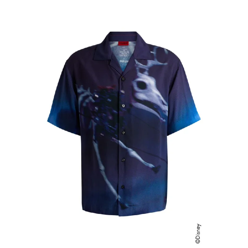 Men's Breathable Shirts for Warm ClimatesHUGO x Disney's The Nightmare Before Christmas loose-fit printed shirt Men's Breathable Shirts for Warm ClimatesHUGO x Disney's The Nightmare Before Christmas loose-fit printed shirt