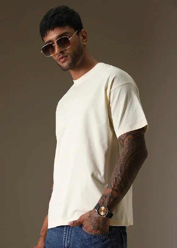 Men's Shirts with Patch PocketsStud Off White Oversized T-shirt