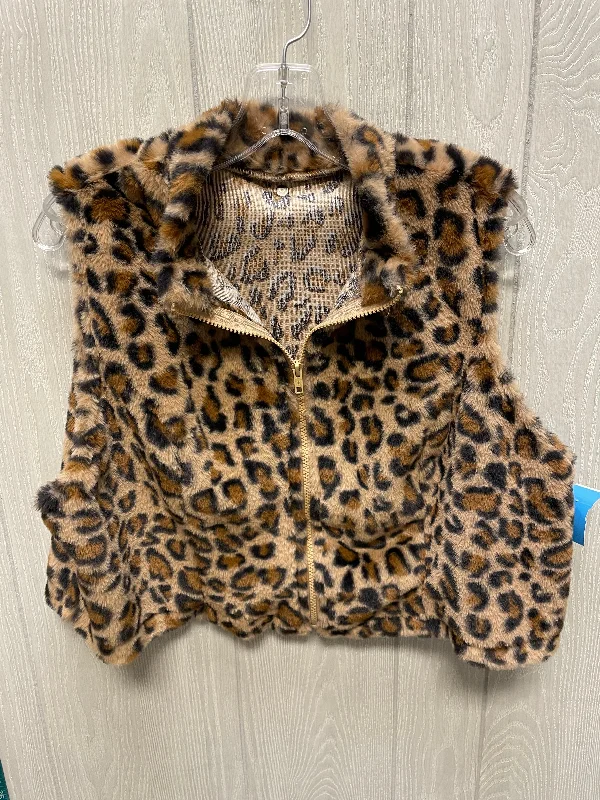 Men's Coats with LiningVest Faux Fur & Sherpa By Shein In Animal Print, Size: 1x