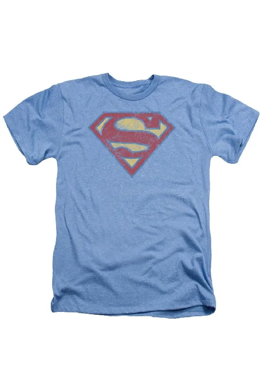 Men's Shirts with Pleated HemlinesSuperman Super S Adult Heather Tee / T-Shirt