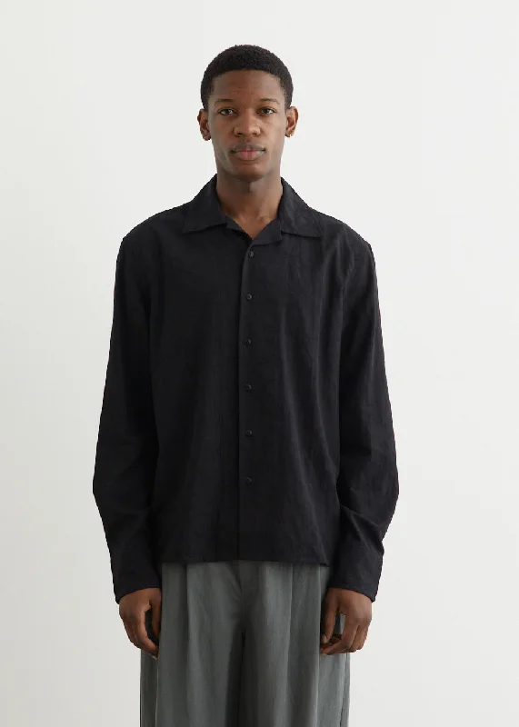 Men's Shirts with Hidden ButtonsSoulsonic Long Sleeve Camp Collar Shirt