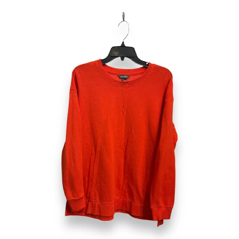 Men's Hoodies for LoungingSweatshirt Crewneck By Eddie Bauer In Orange, Size: L